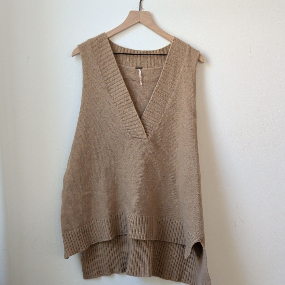 ❤️ Free People Hannah women's Oversized Vest Wool Blend